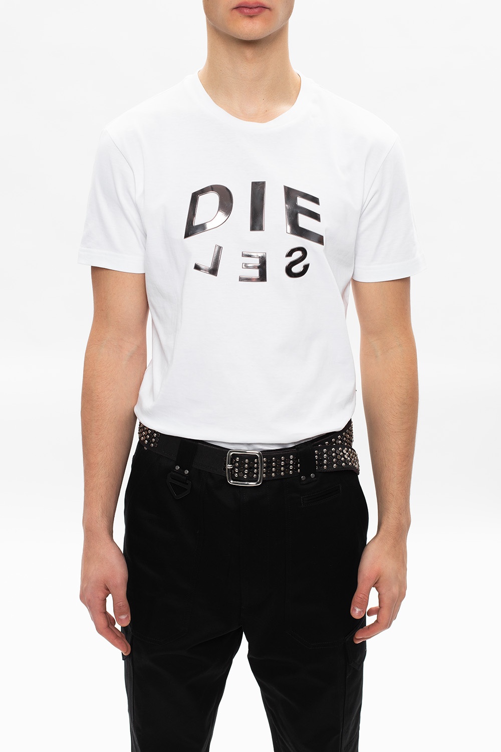 Black Embellished belt Diesel - SchaferandweinerShops Japan